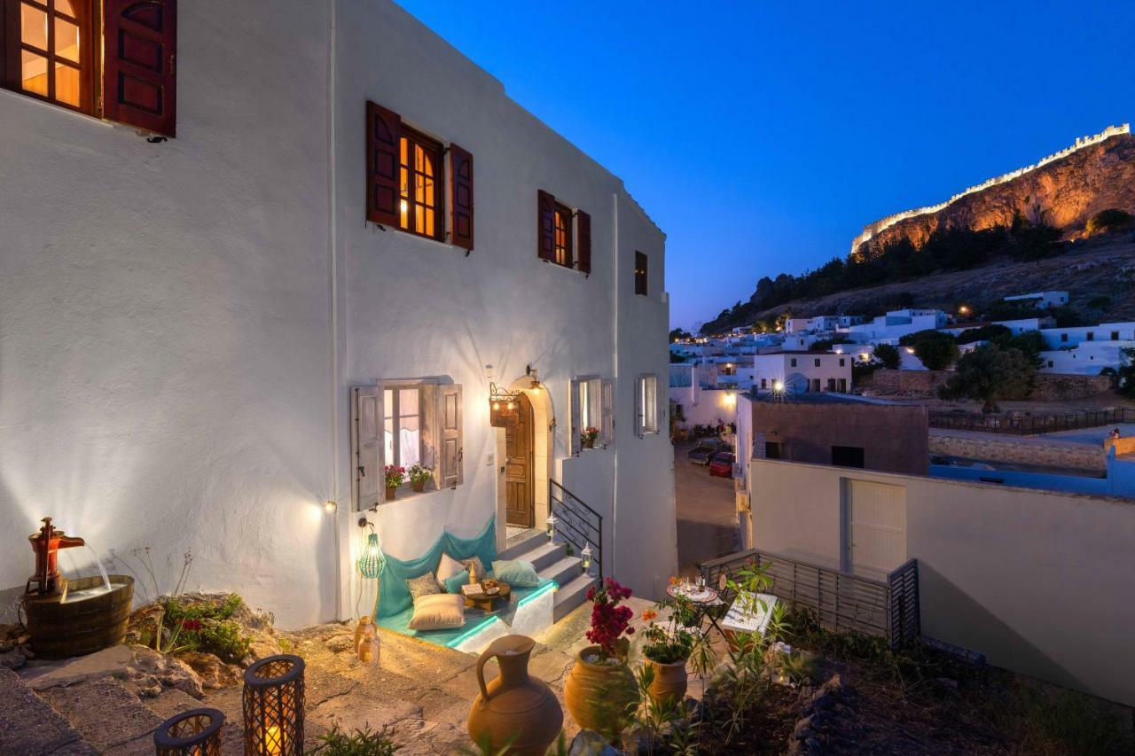 Casa Pietra Lindos Luxury Traditional House Villa ภายนอก รูปภาพ